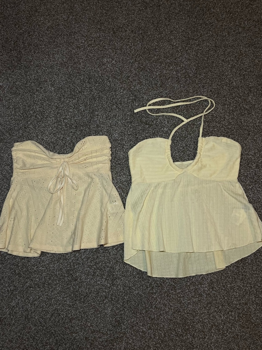 Women’s Yellow Halter & Strapless Tops - Set of 2